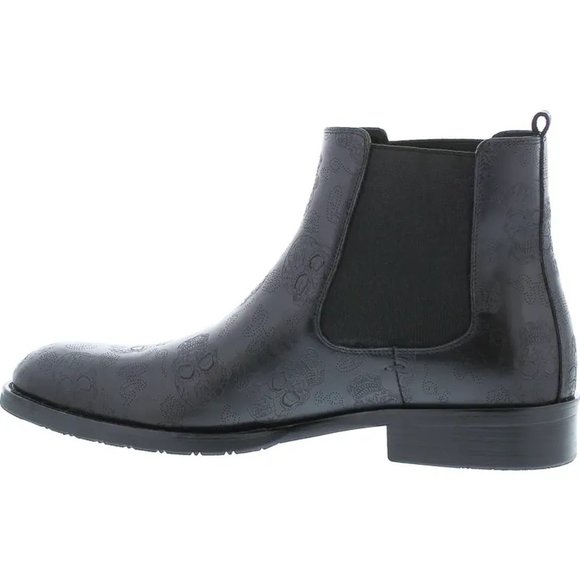 Robert Graham Big Bang Skull Embossed Chelsea Leather Boot in Black main image 6